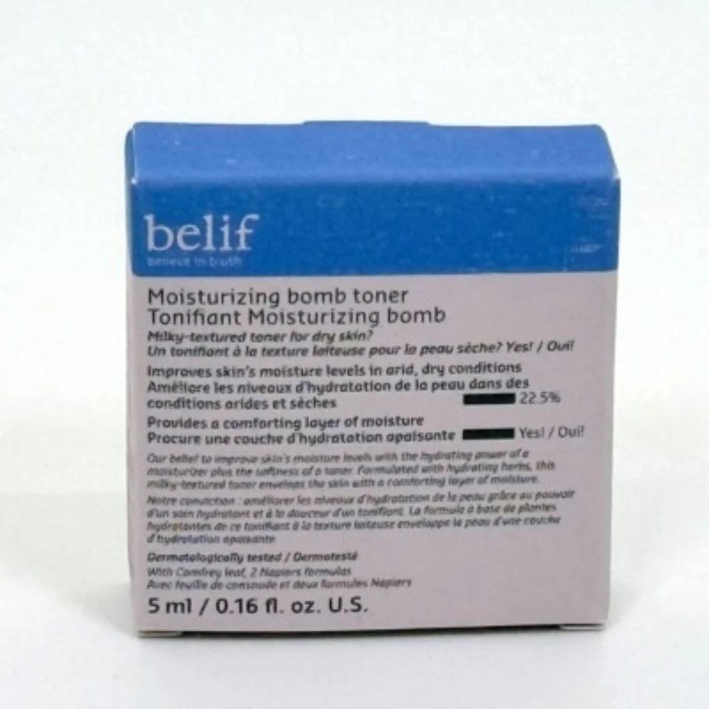 belif Moisturizing Bomb Toner - Blue & White Box